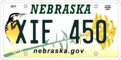 NE license plate XIF450