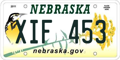 NE license plate XIF453