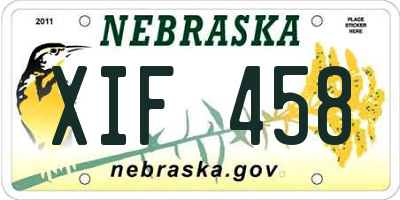 NE license plate XIF458
