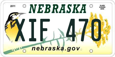 NE license plate XIF470