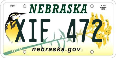 NE license plate XIF472