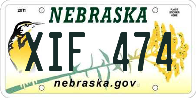 NE license plate XIF474
