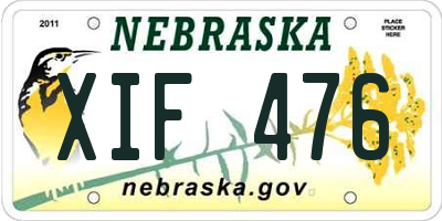NE license plate XIF476