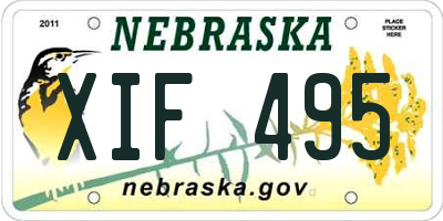 NE license plate XIF495