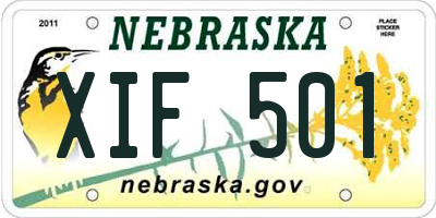 NE license plate XIF501