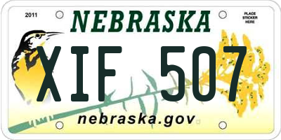 NE license plate XIF507
