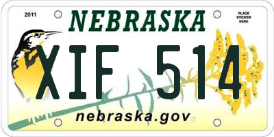 NE license plate XIF514