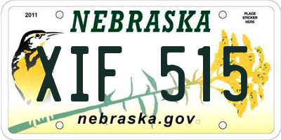 NE license plate XIF515