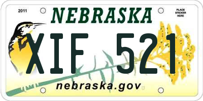 NE license plate XIF521