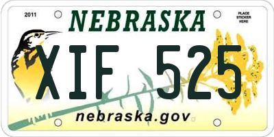 NE license plate XIF525