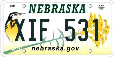NE license plate XIF531