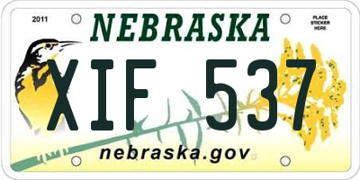 NE license plate XIF537