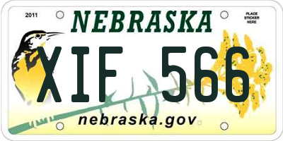 NE license plate XIF566