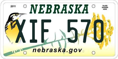 NE license plate XIF570
