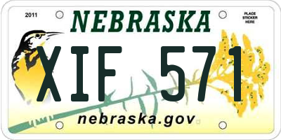 NE license plate XIF571