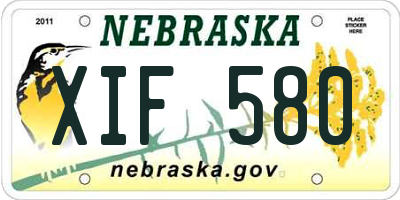 NE license plate XIF580