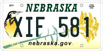 NE license plate XIF581