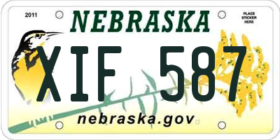 NE license plate XIF587
