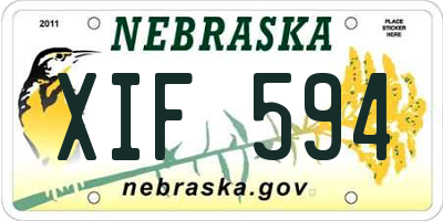 NE license plate XIF594