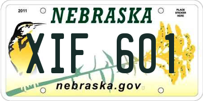 NE license plate XIF601