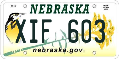 NE license plate XIF603