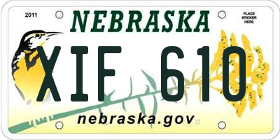 NE license plate XIF610