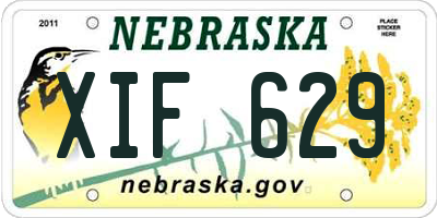 NE license plate XIF629