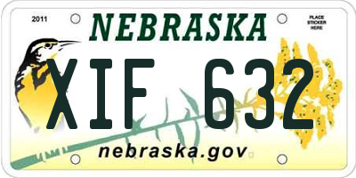 NE license plate XIF632