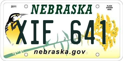 NE license plate XIF641