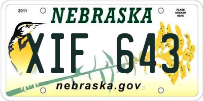 NE license plate XIF643