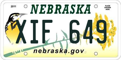 NE license plate XIF649