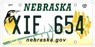NE license plate XIF654