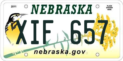 NE license plate XIF657