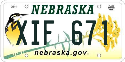 NE license plate XIF671