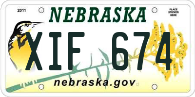 NE license plate XIF674