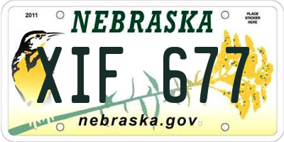 NE license plate XIF677