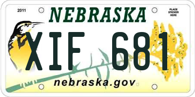 NE license plate XIF681