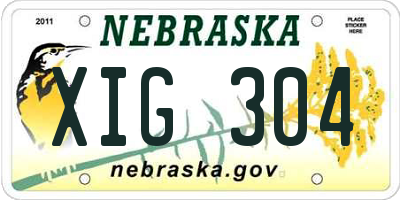 NE license plate XIG304