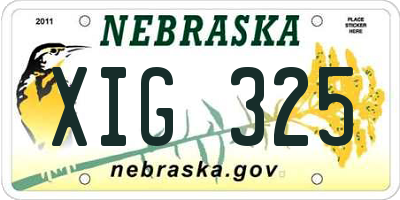 NE license plate XIG325