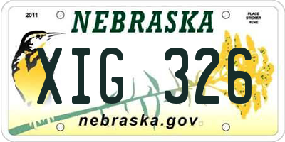 NE license plate XIG326