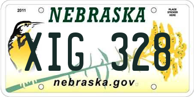 NE license plate XIG328