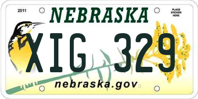 NE license plate XIG329