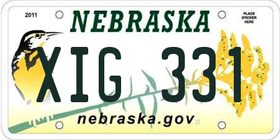 NE license plate XIG331