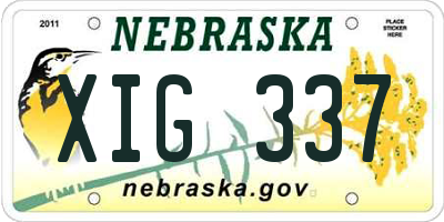 NE license plate XIG337
