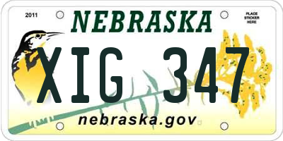 NE license plate XIG347