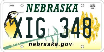 NE license plate XIG348