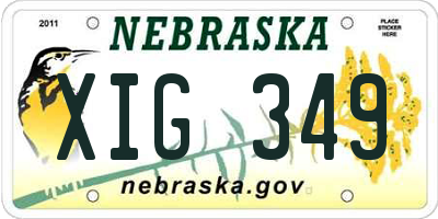 NE license plate XIG349
