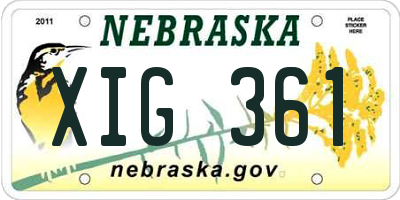 NE license plate XIG361
