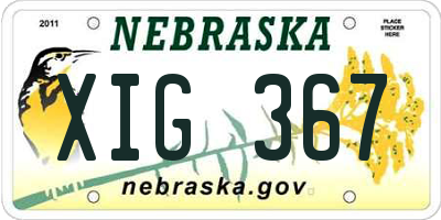 NE license plate XIG367