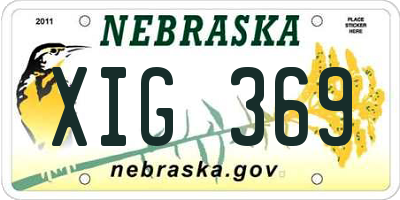 NE license plate XIG369